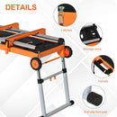 Banco di Lavoro Pieghevole 5 in 1 131x55,5x86 cm in Metallo e Alluminio Arancione