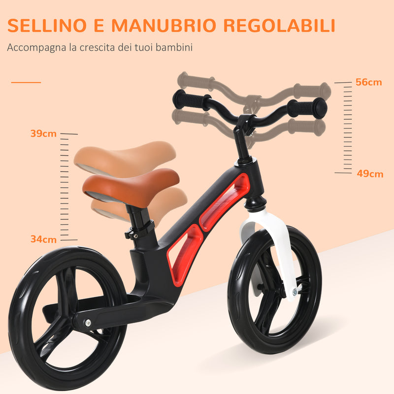 Bicicletta Pedagogica per Bambini in lega di Magnesio e Acciaio Nera