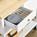 Carrello da Cucina 108x45x89 cm in Legno Bianco