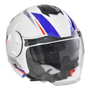 Casco Jet per Scooter Visiera Lunga e Parasole Taglia M Bianco