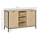 Credenza 3 Ripiani 2 Ante 120x39,2x76 cm in Legno Rovere