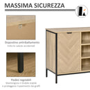 Credenza 3 Ripiani 2 Ante 120x39,2x76 cm in Legno Rovere