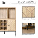 Credenza con Portabottiglie 76x35x97 cm in Legno Rovere