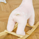 Cavallo a Dondolo per Bambini in Legno e Peluche Cervo Rosa