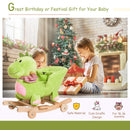 Cavallo a Dondolo per Bambini in Legno e Peluche Drago Verde