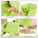 Cavallo a Dondolo per Bambini in Legno e Peluche Drago Verde