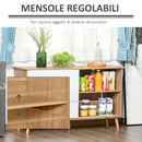 Mobile 2 Ante Scorrevoli 130x40x74,5 cm in Legno Rovere e Bianco