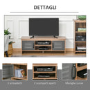 Mobile TV 109x35x38 cm 2 Ante in Metallo 2 Ripiani Marrone