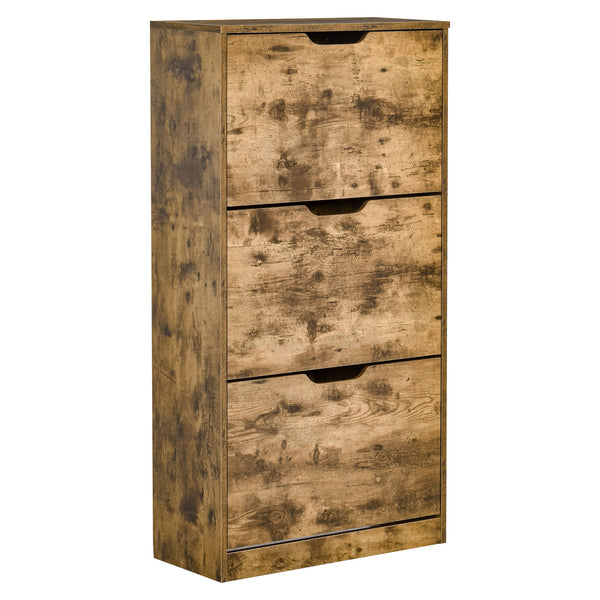 acquista Schuhschrank 3 Türen 62,5x26x117,5 cm 12-18 Paar Schuhe in braunem Holz