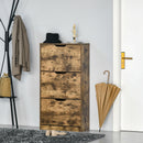 Mobile Scarpiera 3 Ante 62,5x26x117,5 cm 12-18 Paia di Scarpe in Legno Marrone