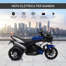 Moto Elettrica per Bambini 6V 3 Ruote Nera e Blu
