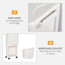 Pattumiera Differenziata 3 Contenitori 42x29x83 cm in Plastica Bianca