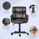 Sedia Poltrona Direzionale da Ufficio in Similpelle Marrone