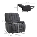 Poltrona Relax Reclinabile 96x99x104 cm in Tessuto Grigio