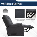 Poltrona Relax Reclinabile 96x99x104 cm in Tessuto Grigio