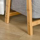 Mobiletto Bagno Pieghevole 3 Ripiani 44,5x33x108 cm in Bambù e Poliestere Grigio