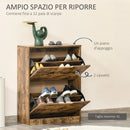 Mobile Scarpiera 2 Ante 62,5x26x81 cm 6 Paia di Scarpe in Legno Marrone