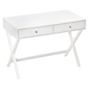 Scrivania con 2 Cassetti 106x55x75 cm in MDF Bianco