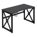 Scrivania Gaming con Luci LED 120x60x73 cm  in MDF e Metallo Nero