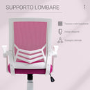 Sedia Operativa da Ufficio 62,5x55x94-104 cm in Tessuto Rosa