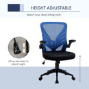 Sedia Operativa da Ufficio 62x59x99-107 cm in Tessuto Nero e Blu