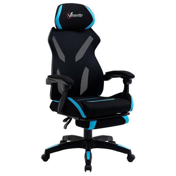 sconto Ergonomischer Gaming-Stuhl 65x65x119-129 cm in schwarzem Stoff