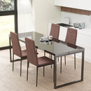 Set 4 Sedie 41x50x97 cm in Tessuto Khaki