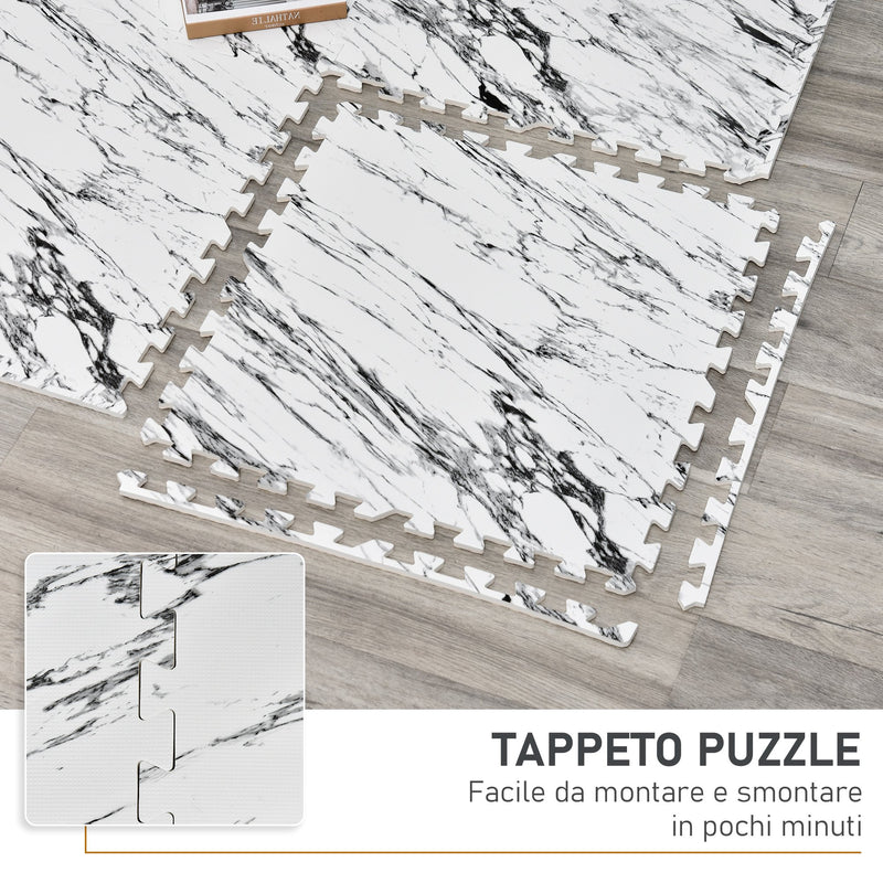 Tappeto Puzzle per Bambini 182,5x182,5 cm in EVA Bianco