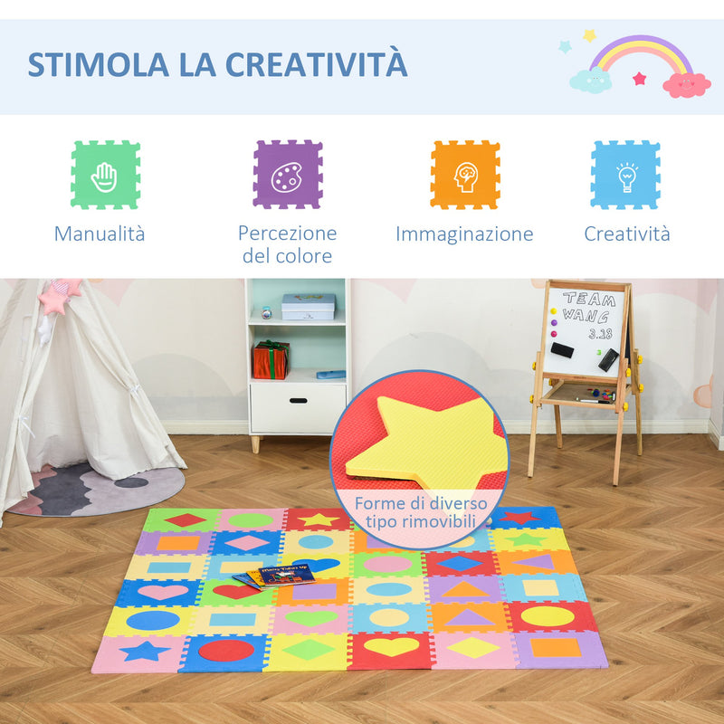 Tappeto Puzzle per Bambini 182,5x182,5 cm in EVA Multicolore