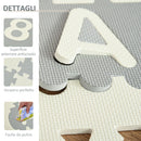 Tappeto Puzzle per Bambini 182,5x182,5 cm in EVA Bianco Grigio