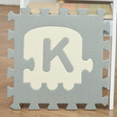 Tappeto Puzzle per Bambini 182,5x182,5 cm in EVA Bianco Grigio