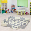 Tappeto Puzzle per Bambini 150x150x1,4 cm in EVA Bianco Grigio