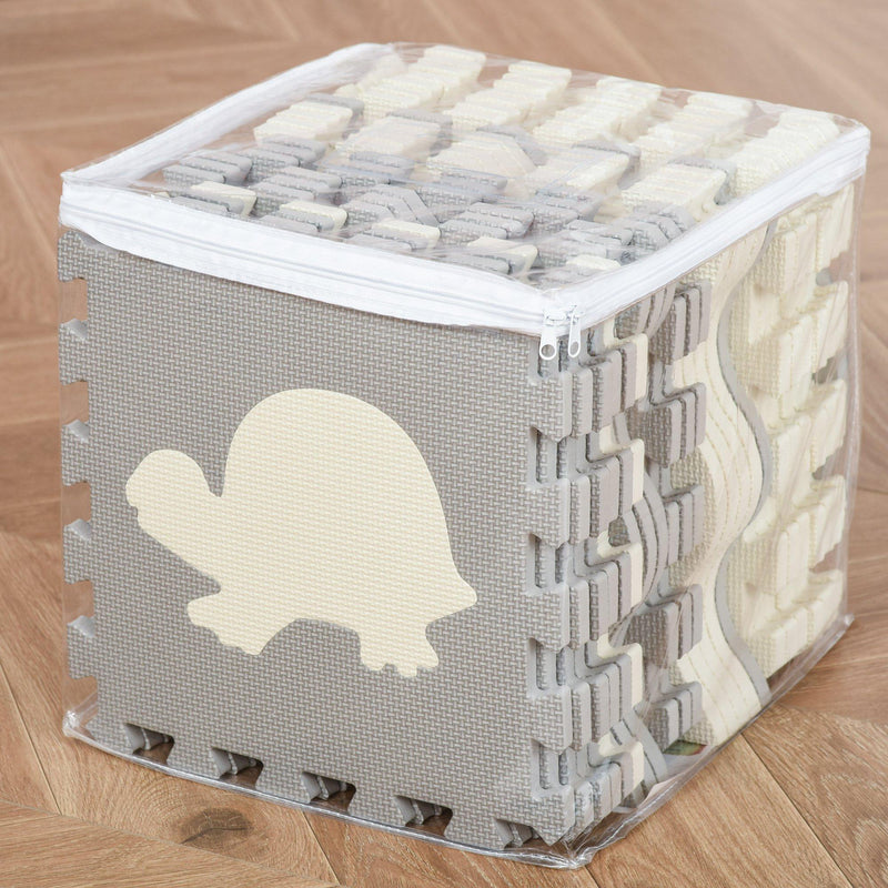 Tappeto Puzzle per Bambini 150x150x1,4 cm in EVA Bianco Grigio