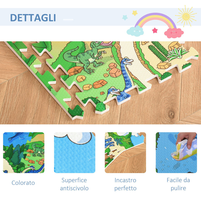 Tappeto Puzzle per Bambini 182,5x182,5 cm in EVA Fantasia