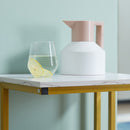 Tavolino Basso 45x40x61,5 cm in Metallo e Truciolare Bianco e Oro