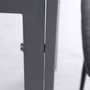 Tavolo Quadrato 75x75x75 cm in Metallo e Vetro Temperato Grigio