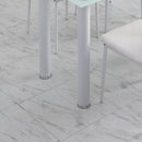 Tavolo Rettangolare 120x60x75 cm in Metallo e Vetro Temperato Bianco