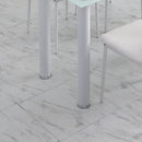 Tavolo Rettangolare 120x60x75 cm in Metallo e Vetro Temperato Bianco