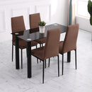 Tavolo Rettangolare 120x60x75 cm in Metallo e Vetro Temperato Nero