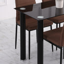 Tavolo Rettangolare 120x60x75 cm in Metallo e Vetro Temperato Nero