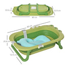 Vaschetta Bagnetto per Bambini 80x53,9x20,8 cm Antiscivolo Pieghevole Verde