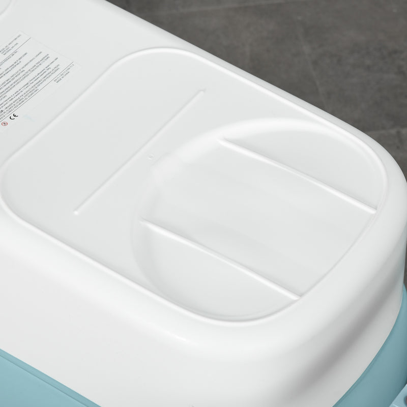 Vaschetta Bagnetto per Bambini 114x60,4x53 cm Antiscivolo Pieghevole Blu Bianco