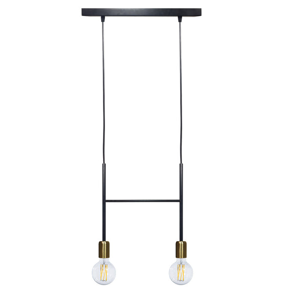 Aufhängung 2xE27 Rahmen Lackiert Black Gold Satin E-Energy Elvira prezzo