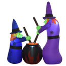Streghe e Calderone Gonfiabile Halloween H180 cm con LED in Poliestere Impermeabile