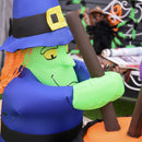 Streghe e Calderone Gonfiabile Halloween H180 cm con LED in Poliestere Impermeabile