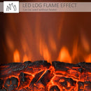 Camino Elettrico da Pavimento 39x26x54,8 cm Effetto Fiamma 2000W Nero