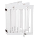 Cancelletto di Sicurezza Pieghevole per Animali Domestici 204x30x61 cm in Legno Bianco