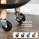 Carrello da Cucina 57,5x36,5x85 cm in Metallo e Plastica Nero e Marrone