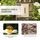 Casa per Insetti da Giardino 32x12,5x57 cm 5 Livelli in Legno e Bamboo