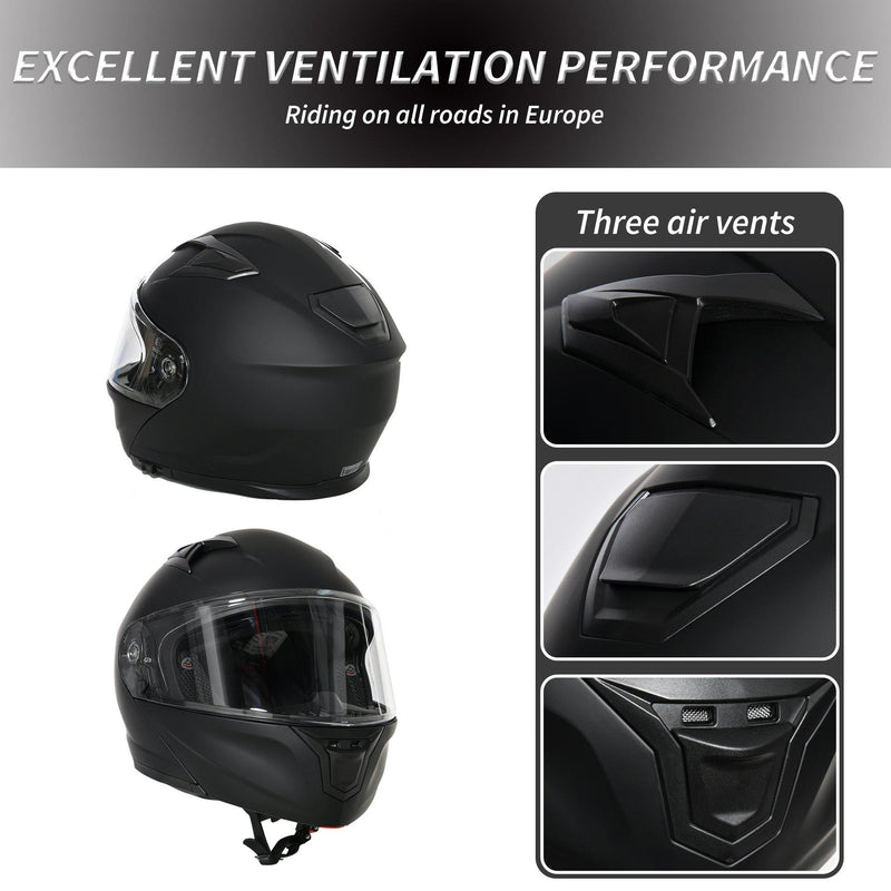 Casco Integrale per Scooter Visiera Lunga Nero Varie Misure